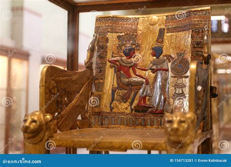 The Golden Throne of Tutankhamun in Egyptian Museum, Cairo, Egypt ...