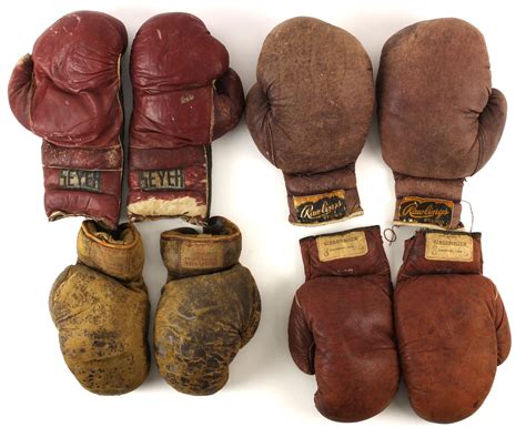 Lot Detail - 1920's-80's Boxing Glove Collection - Lot of 34 w/ Signed Gloves, Vintage Gloves ...