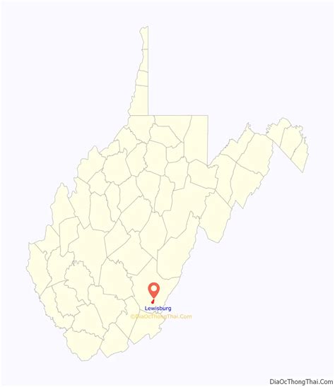 Map of Lewisburg city, West Virginia