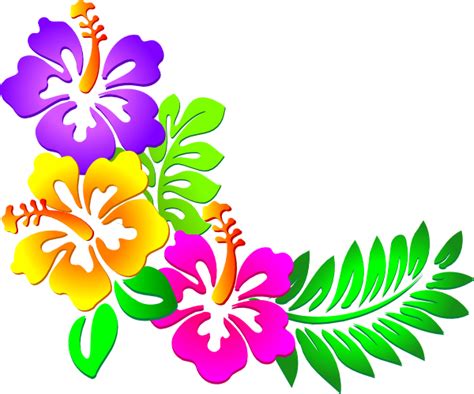 Hawaiian Flower Clip Art | tropical plants clip art vector clip art ...