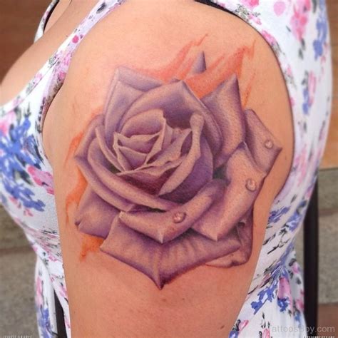 Purple Rose Tattoo On Shoulder | Tattoo Designs, Tattoo Pictures