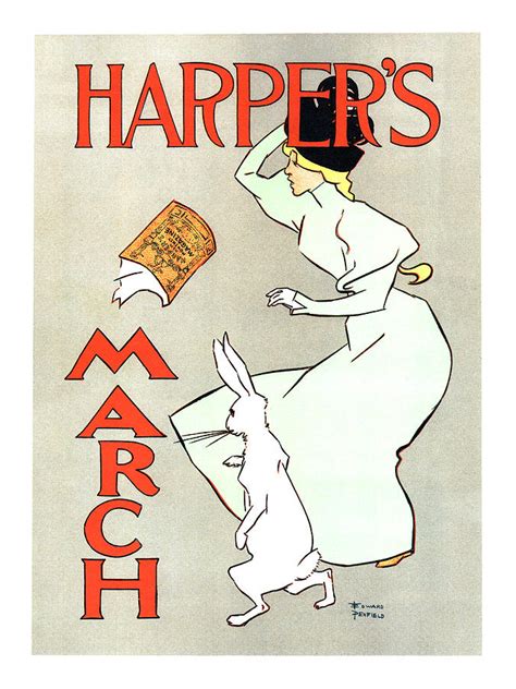 Harper's Magazine - March - Vintage Art Nouveau Poster Mixed Media by ...