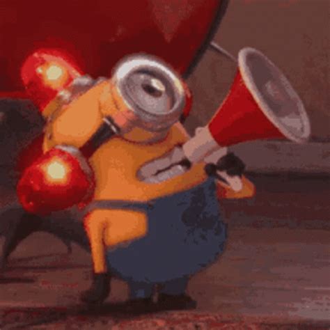 Troll Alert Minions Warning Megaphone GIF | GIFDB.com