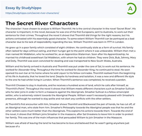 The Secret River Characters Essay Example | StudyHippo.com