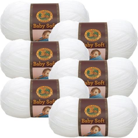 Lion Brand Baby Soft Yarn-White, Multipack Of 6 - Walmart.com - Walmart.com