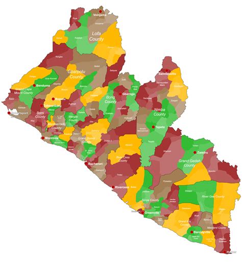 Liberia Regions Map, Geography, and Facts | Mappr