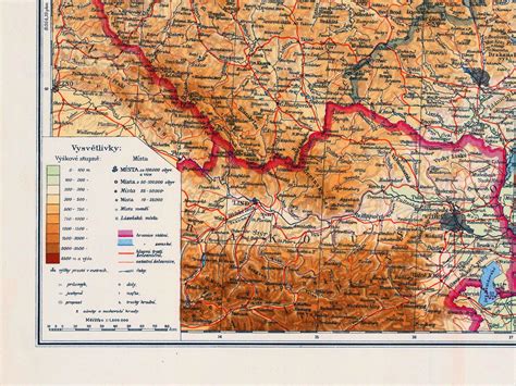 Vintage Map of Czechoslovakia Old Czechoslovakia Map Large - Etsy | Vintage map, Map, Map print