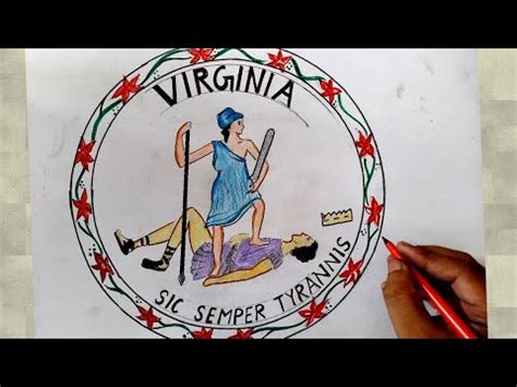 how to draw flag of virginia I virginia flag drawing I united states of america - YouTube