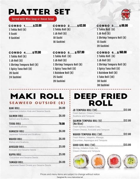 Menu – Tako Sushi