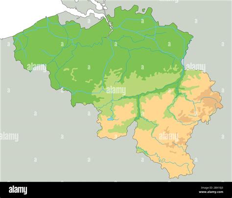 High detailed Belgium physical map Stock Vector Image & Art - Alamy