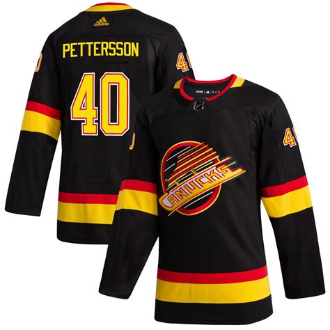 Men's Vancouver Canucks Elias Pettersson adidas Black 2019/20 Flying ...