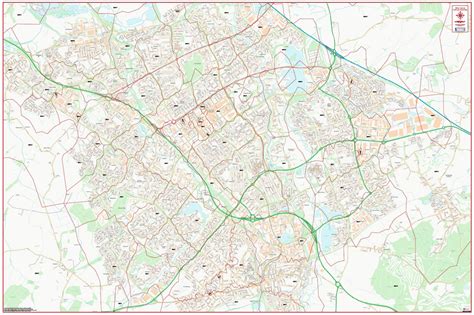 Central Milton Keynes Postcode City Street Map - Digital Download – ukmaps.co.uk