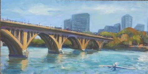 Candy Barr Artist: Key Bridge, Potomac Boat Club View, DC #51015 by Candy Barr