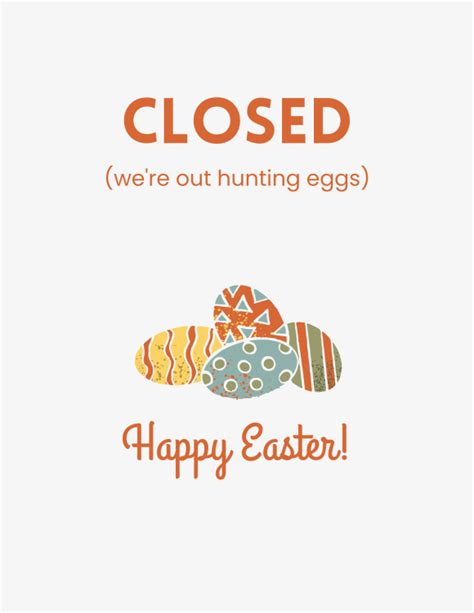 Printable Closed for Easter Sign (20 FREE Designs to Download) - The ...