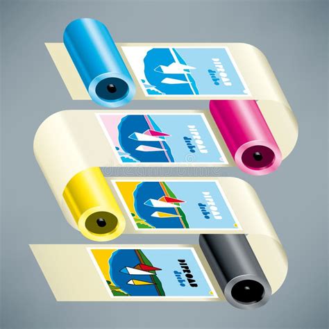 CMYK Press Print Marks and Colour Tone Gradient Bars for Printer Test ...