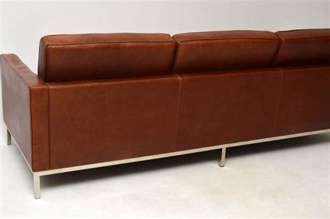 Vintage Florence Knoll Leather & Chrome Sofa | Retrospective Interiors ...