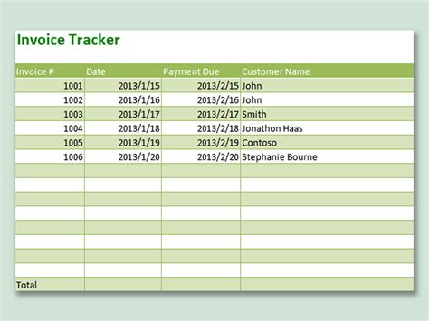 EXCEL of Invoice Tracker Template.xls | WPS Free Templates