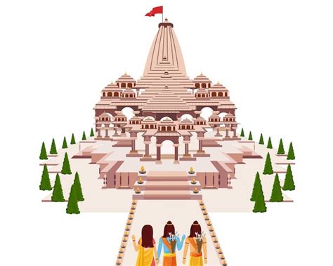 Premium Vector | Lord Rama with His Wife Sita and Brother Laxman return in Ayodhya temple ram ...