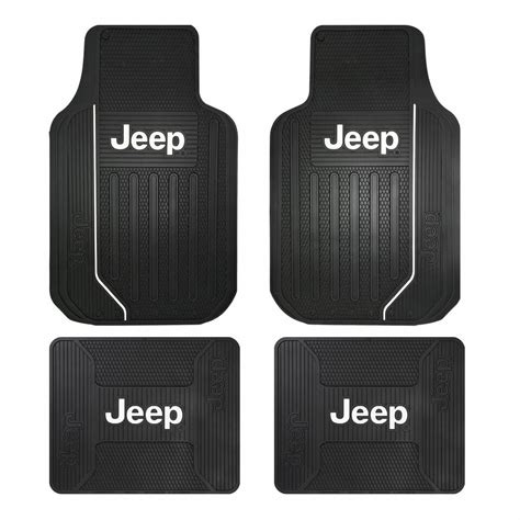 New Jeep Elite Logo All Weather Heavy Duty Rubber Front / Back Floor ...