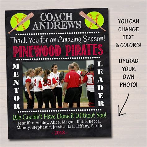 Softball Coach Gift, Coach Award, Softball Team Gift, End of Season Softball Party, Custom Best ...