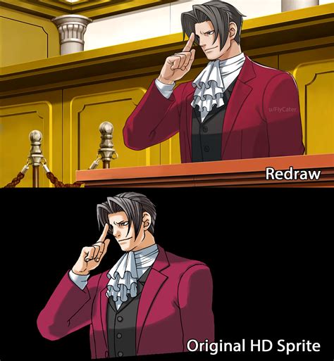 You guys liked my Phoenix redraw, so I made one of Edgeworth! : r/AceAttorney