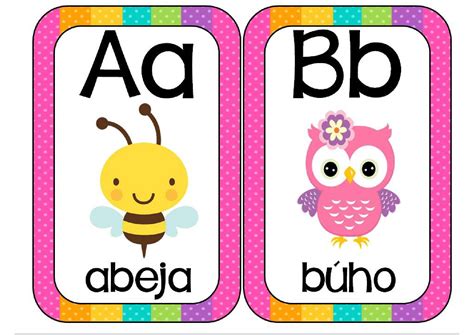 Super tarjetas trabajamos las letras Abecedario Animales -Orientacion Andujar