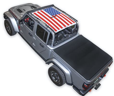 JT Gladiator 4DR American Flag Sunshade - JeepersDen & Truck Accessories