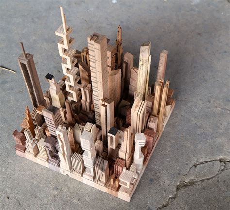 Micro Metros: Abstract City Models Carved from Wooden Scraps | Urbanist