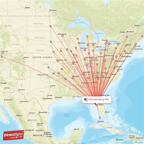 Direct flights from Saint Petersburg - 58 destinations - PIE, USA - Directflights.com