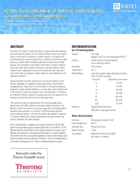 (PDF) ICMS Determination of Anionic Ionic Liquids, Counterions, and ...