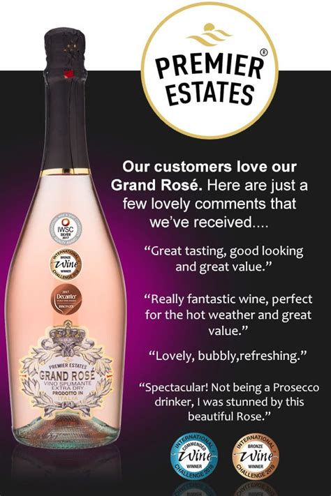 Pink Prosecco - Grand Rosé - Case of 6 Sparkling Rosé Wine | Pink prosecco, Vino spumante, Prosecco