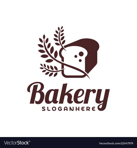 Food bread logo bakery emblem design Royalty Free Vector