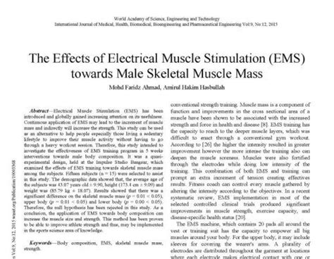 The Effects of Electrical Muscle Stimulation (EMS) towards Male Skeletal Muscle Mass - Fitness ...