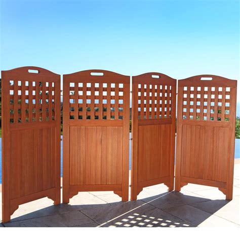 Vifah Malibu Outdoor & Indoor Hardwood Privacy Screen in Brown - Walmart.com | Outdoor wood ...