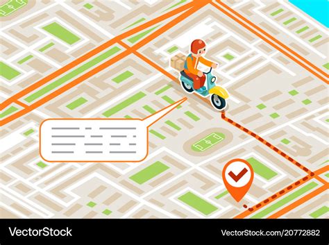 Isometric delivery city street road map urban Vector Image