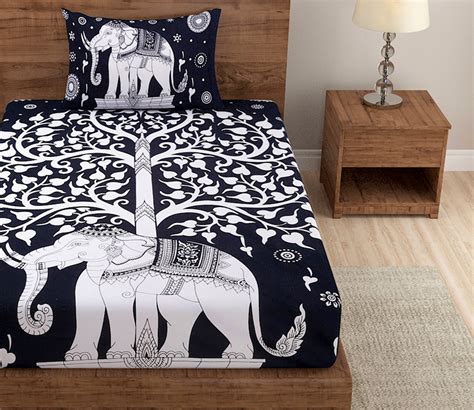 Buy Animal Print Cotton Single Bed Sheet with 1 Pillow Cover Online in India at Best Price ...