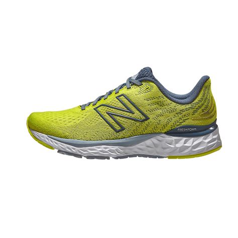 New Balance Fresh Foam 880 v11 Men's Shoes Yellow/Grey 360° View | Running Warehouse