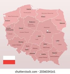 Vector Image Poland Regions Map Stock Vector (Royalty Free) 2036034161 ...