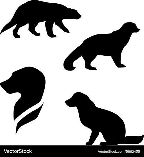 Wolverine silhouettes Royalty Free Vector Image