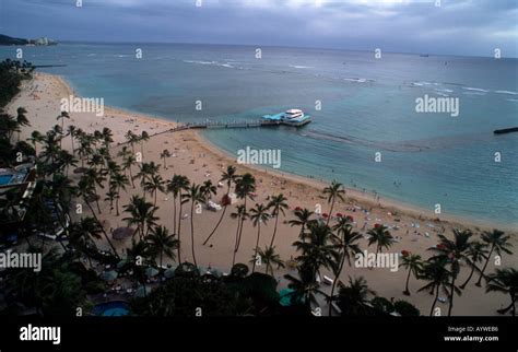 Aerial view of Waikiki Beach Oahu Hawaii Stock Photo - Alamy