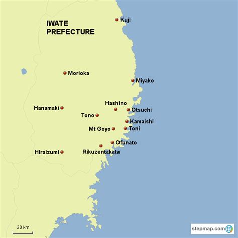 StepMap - Kamaishi in Iwate Prefecture - Landkarte für Germany