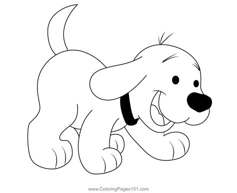 Smiling Puppy Clifford Coloring Page for Kids - Free Clifford the Big Red Dog Printable Coloring ...