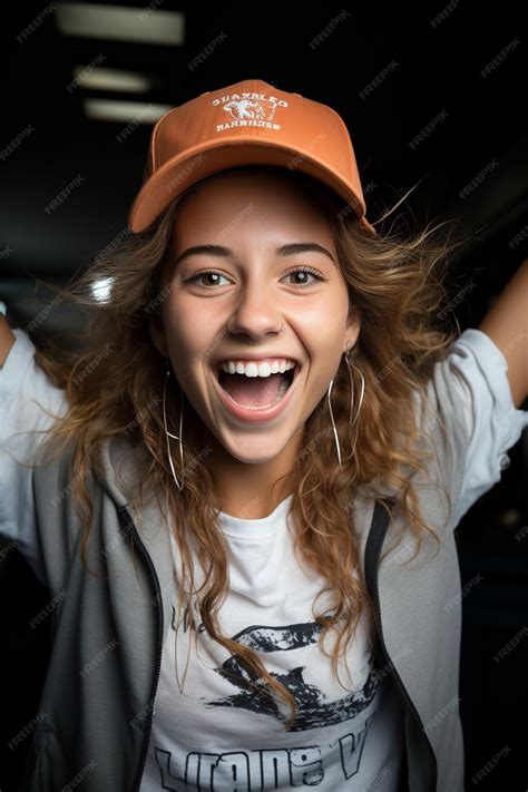 Premium AI Image | Minimalist photography of teenager girl with excited expression isolated ...