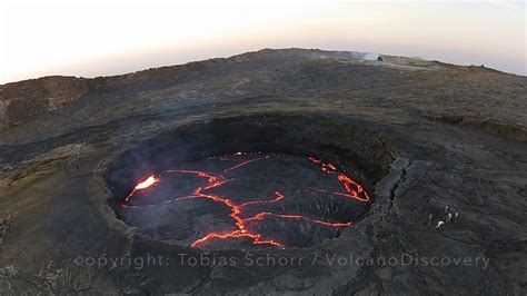 Fly over an active lava lake - Erta Ale volcano, Ethiopia - YouTube