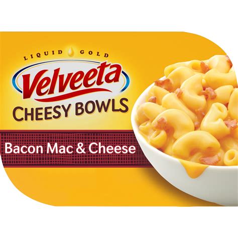 Velveeta Cheesy Bowls Bacon Mac and Cheese, 9 oz Box - Walmart.com ...