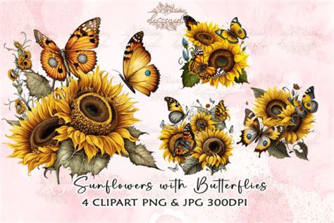 1 Butterfly Wallpaper Sunflower Painting Designs & Graphics