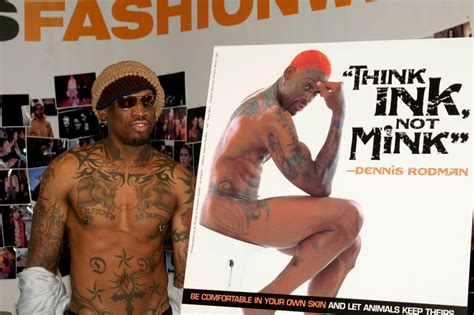 Dennis Rodman's tattoo collection includes a very graphic one