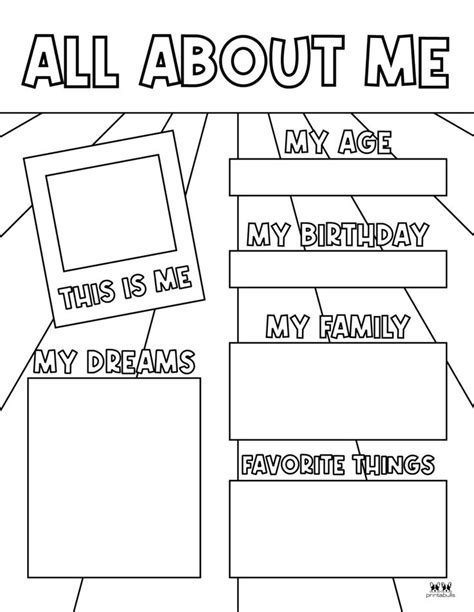 All About Me Printable Worksheets - 25 FREE Printables | Printabulls ...