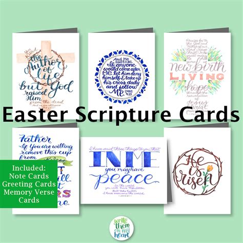 Scripture Easter Cards 6 Printable Bible Verse Easter Cards - Etsy