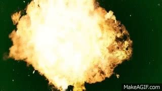 big fire explosion - black and green background - green screen effects on Make a GIF